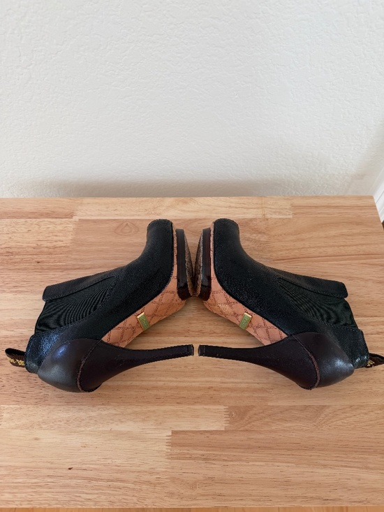 L.A.M.B. Shoes - L.A.M.B.~Black Leather Platform Ankle Booties~Size 6M Stiletto Heel